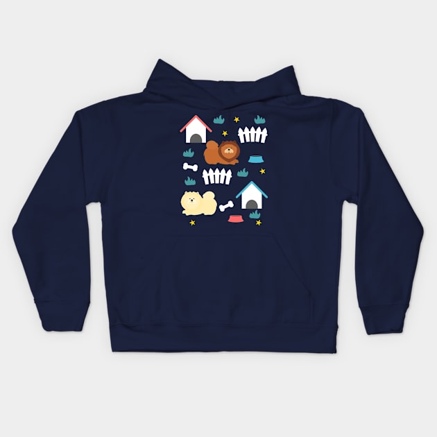 Chow Chow Dog in the Starry Night Kids Hoodie by LulululuPainting
